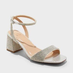 NEW Women's Shannon Heels with Memory Foam Insole - A New Day Silver